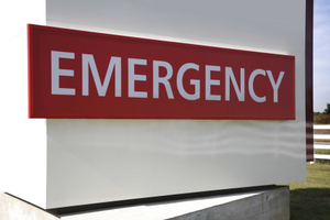 red emergency sign